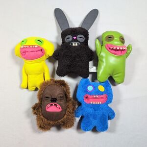Zuru Fuggler Plush Lot 5 Hedge Grog, Stinkface, Smiley, Goof, Rabid Rabbit